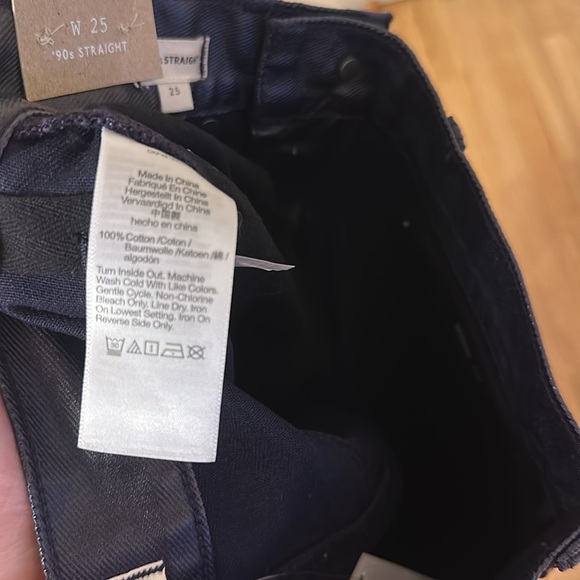 NWT Madewell The '90s Straight Jean inMidnight Blue Foil pants size 25 - Picture 7 of 7